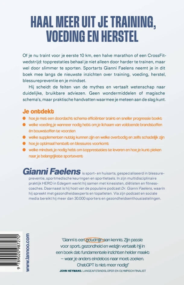 Slimmer sporten – Gianni Faelens – boek cover