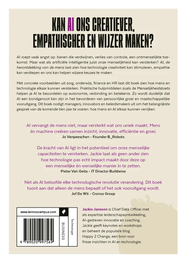 AI, de herontdekking van de mens – Jackie Janssen – boek cover