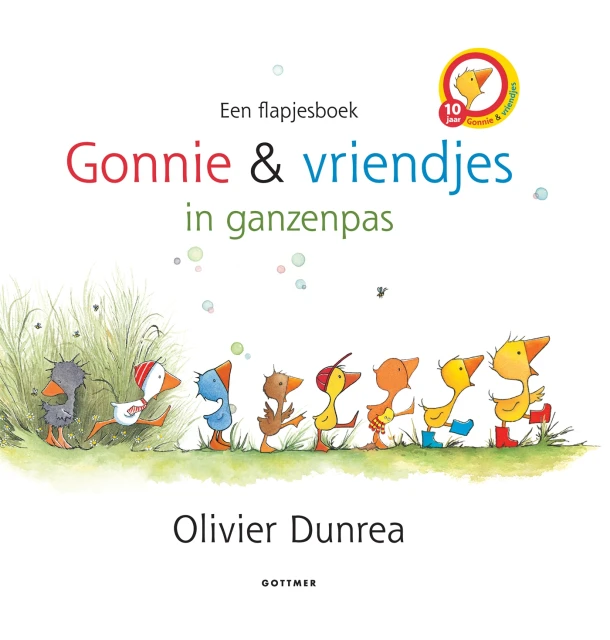 Gonnie en vriendjes in ganzenpas – Olivier Dunrea – boek cover