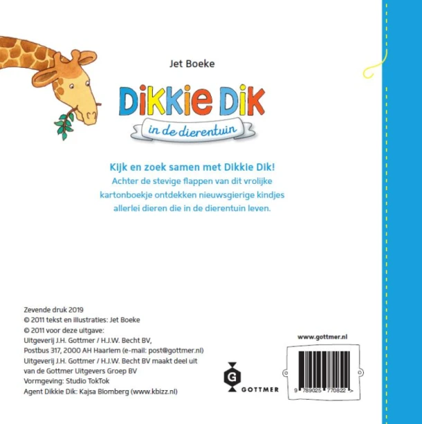 Dikkie Dik in de dierentuin – Jet Boeke – boek cover