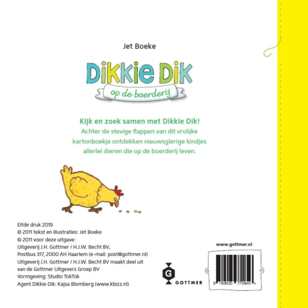 Dikkie Dik op de boerderij – Jet Boeke – boek cover