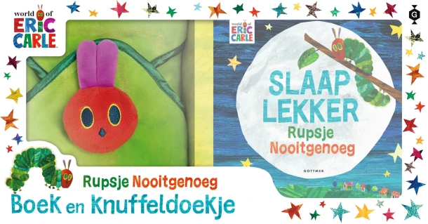 Slaap lekker, Rupsje Nooitgenoeg - cadeaudoos – Eric Carle – boek cover