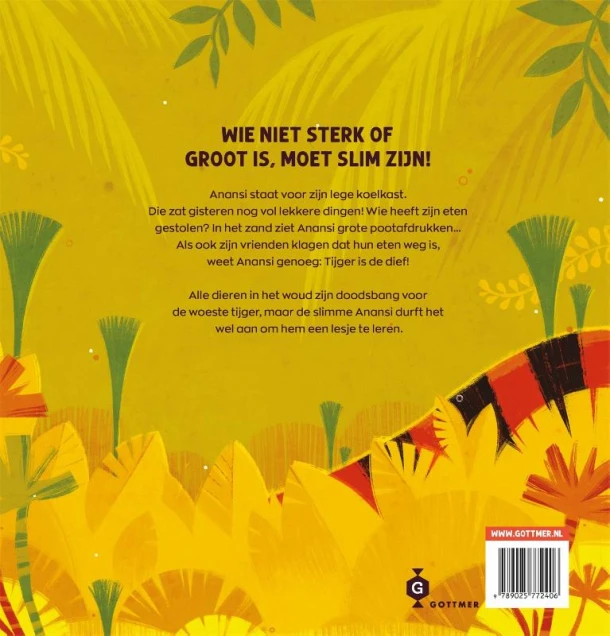 Vertelplaten Anansi de spin en de gulzige tijger – Iven Cudogham – boek cover