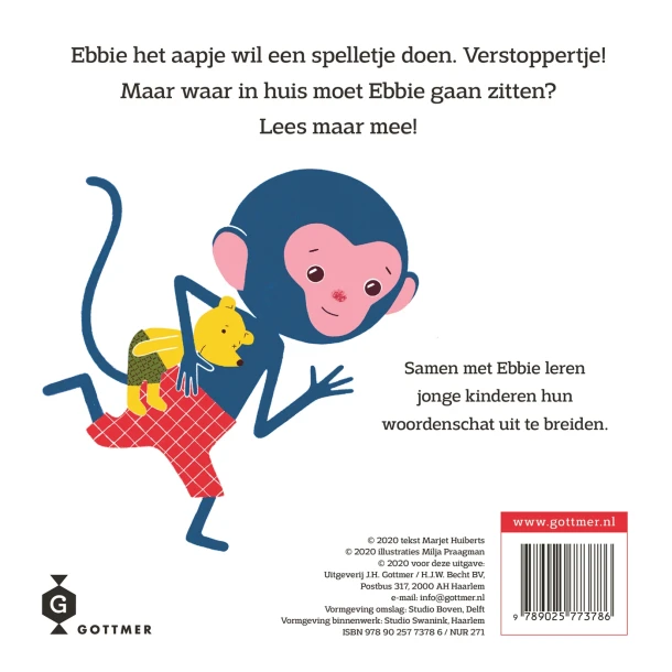 Ebbie speelt verstoppertje – Marjet Huiberts – boek cover