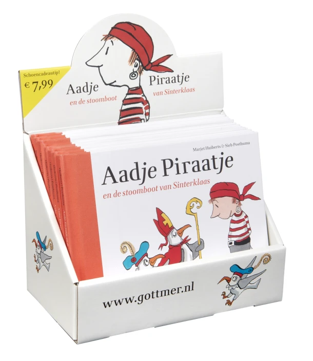 Aadje Piraatje en de stoomboot van Sinterklaas - display (8 exx.) – Marjet Huiberts – boek cover