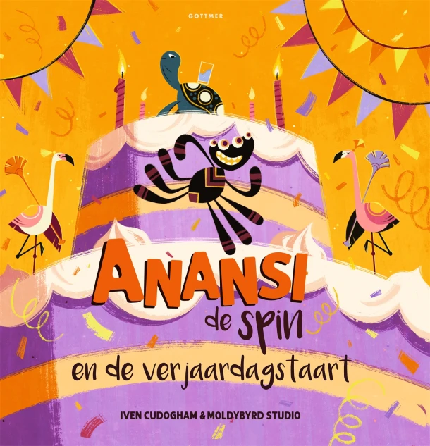Anansi de spin en de verjaardagstaart – Iven Cudogham – boek cover