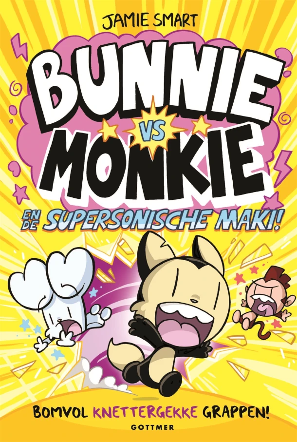 Bunnie vs Monkie en de supersonische maki! – Jamie Smart – boek cover