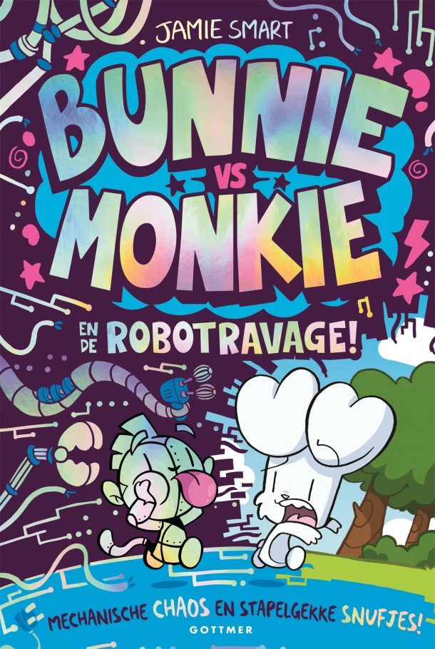 Bunnie vs Monkie en de robotravage – Jamie Smart – boek cover