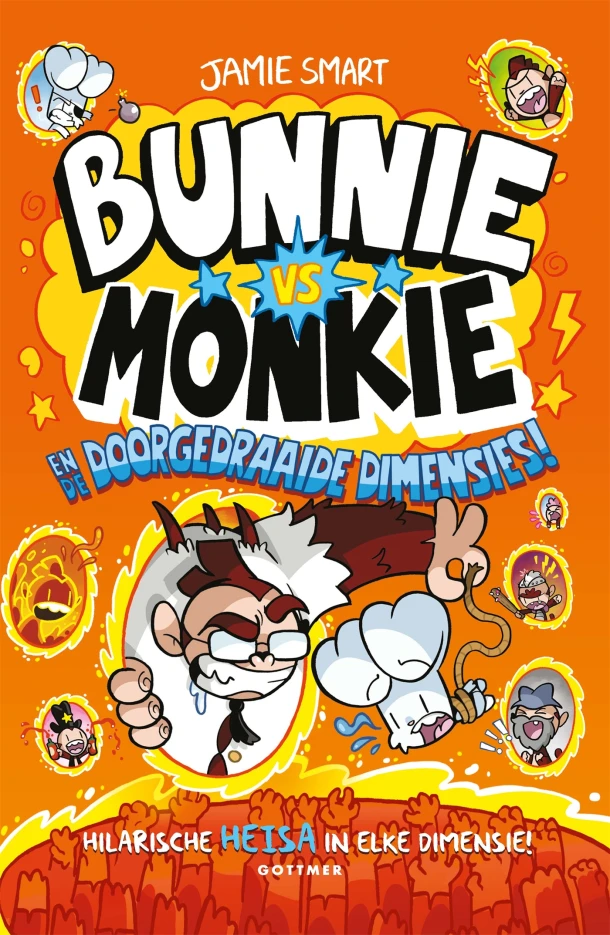 Bunnie vs Monkie en de doorgedraaide dimensies! – Jamie Smart – boek cover