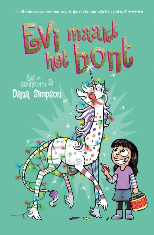 Evi maakt het bont – Dana Simpson – boek cover