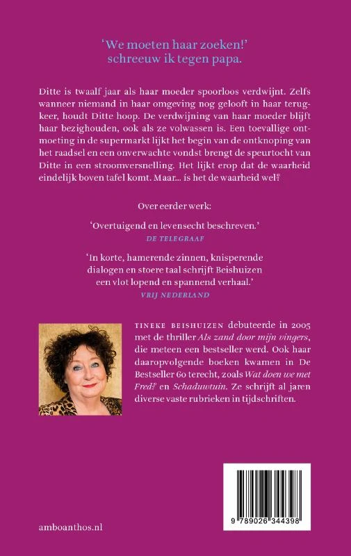 Een vermissing – Tineke Beishuizen – boek cover