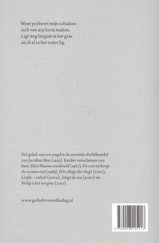 Het geluk van een jeugd – Jacobus Bos – boek cover