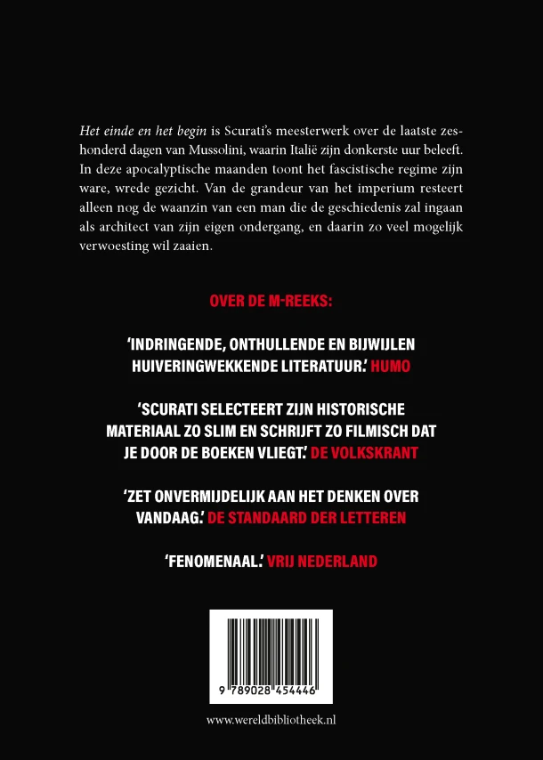 Het einde en het begin – Antonio Scurati – boek cover