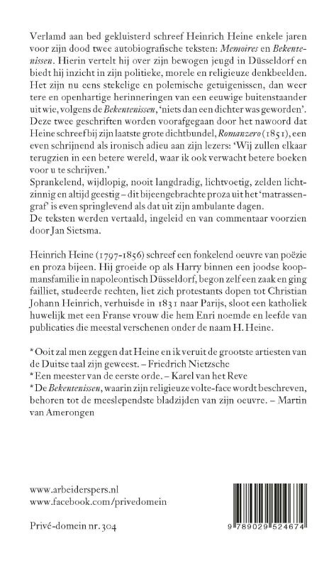 Memoires en bekentenissen – Heinrich Heine – boek cover