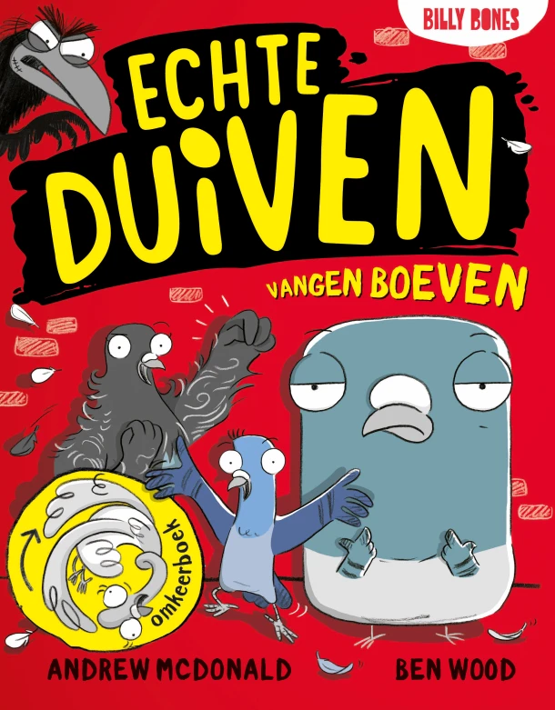 Omkeerboek: Echte duiven vangen boeven & Echte duiven verslinden gevaar – Andrew McDonald – boek cover