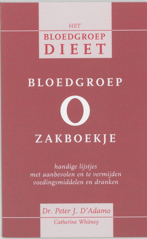 Bloedgroep O zakboekje – P. D‘Adamo – boek cover