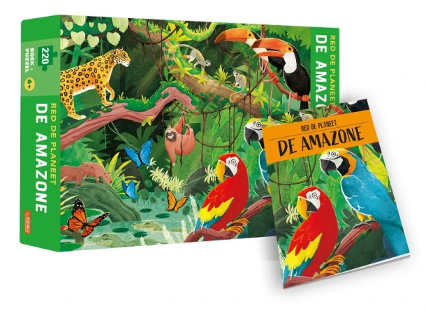 De Amazone - Red de planeet - puzzel en boek – Valentina Bonaguro – boek cover