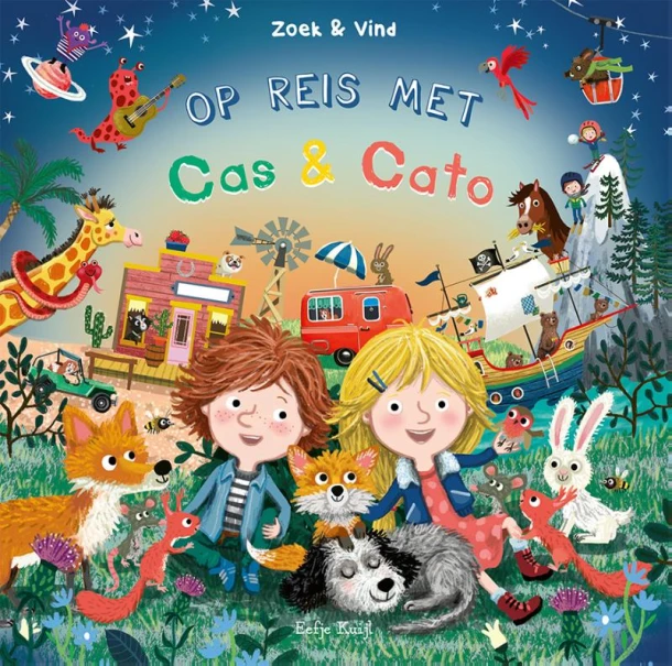 Op reis met Cas & Cato - zoekboek – Rebo International b.v. – boek cover