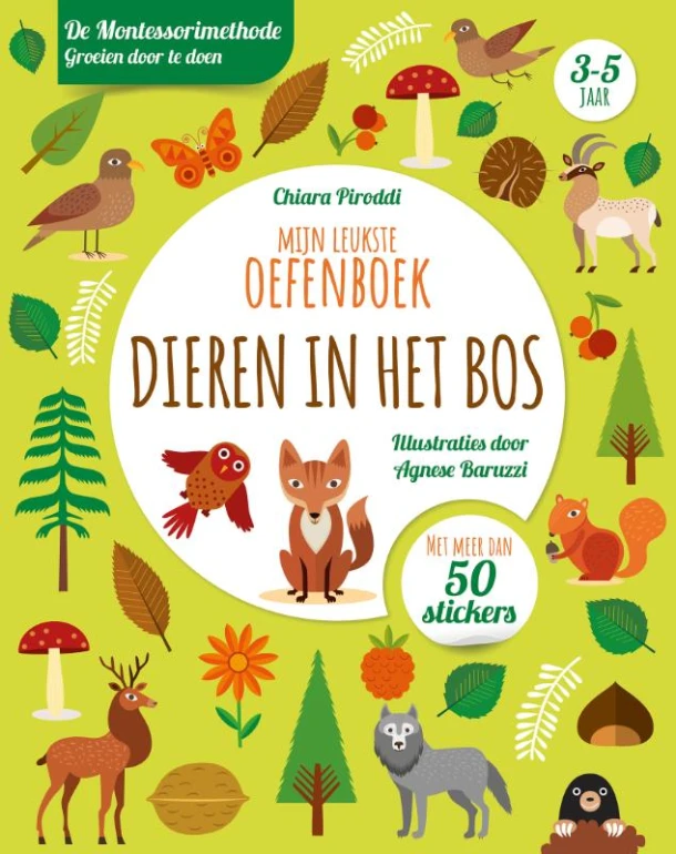 Dieren in het bos - Mijn leukste oefenboek – Chiara Piroddi – boek cover