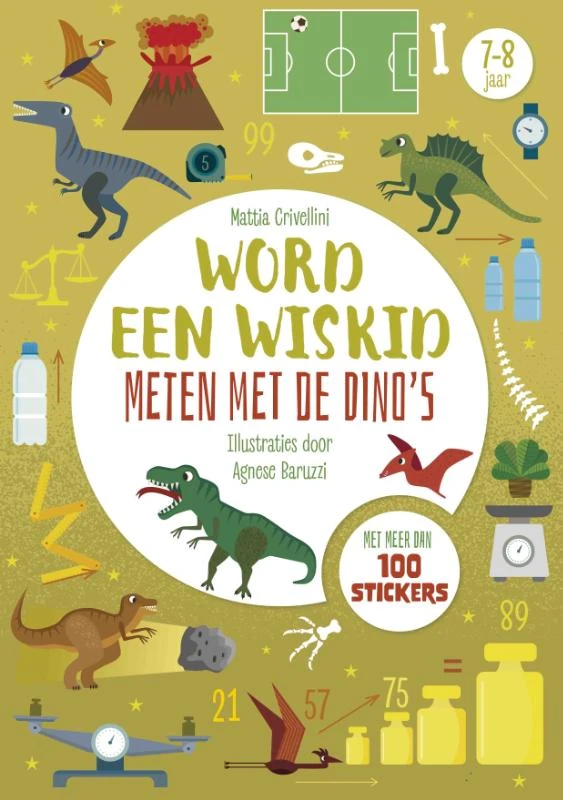 Meten met de dino's - Word een wiskid – Mattia Crivellini – boek cover