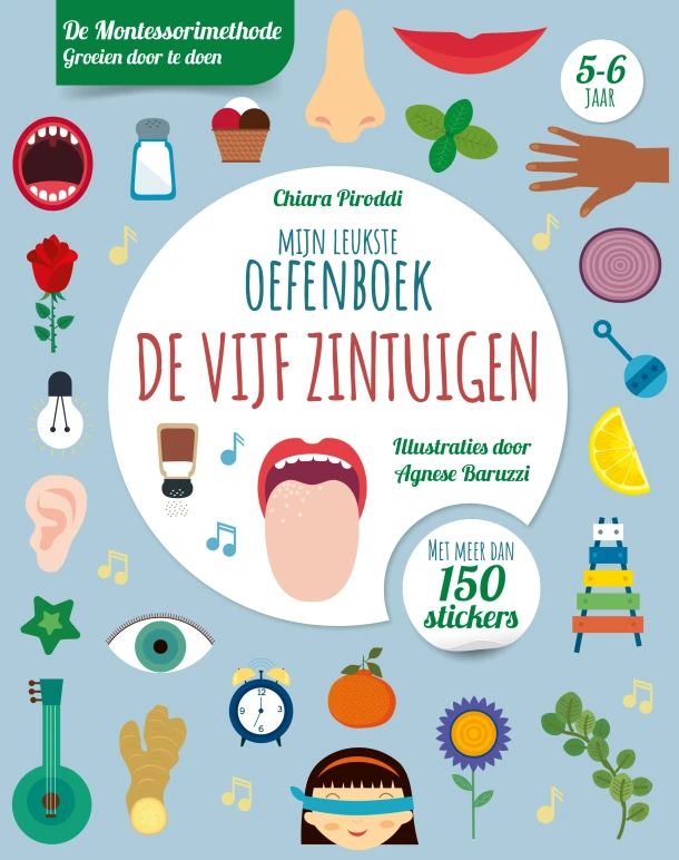 Mijn leukste oefenboek de vijf zintuigen – Chiara Piroddi – boek cover