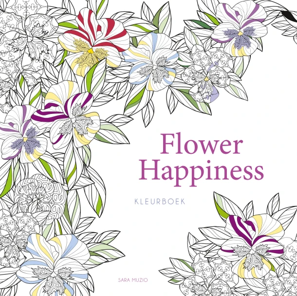 Flower Happiness - Kleurboek – Sara Muzio – boek cover