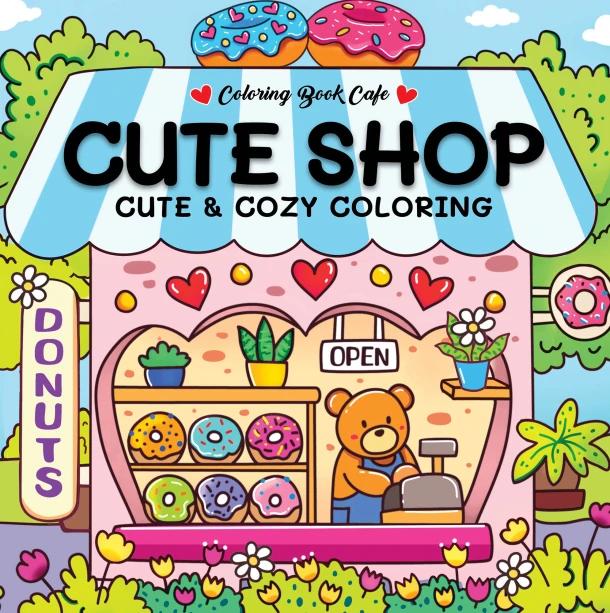 Cute shop - Coloring Book Cafe – Rebo Productions B.V. – boek cover
