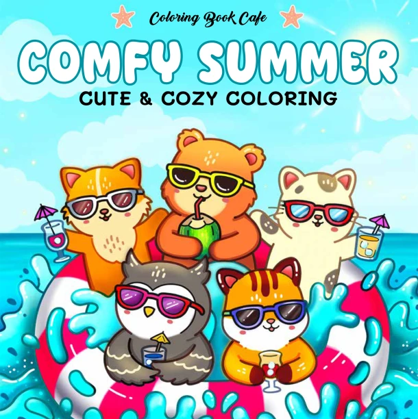 Comfy summer - Coloring Book Cafe – Rebo Productions B.V. – boek cover