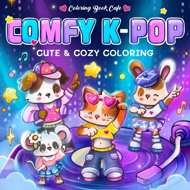 Comfy K-pop - Cute & cozy coloring – Rebo Productions B.V. – boek cover