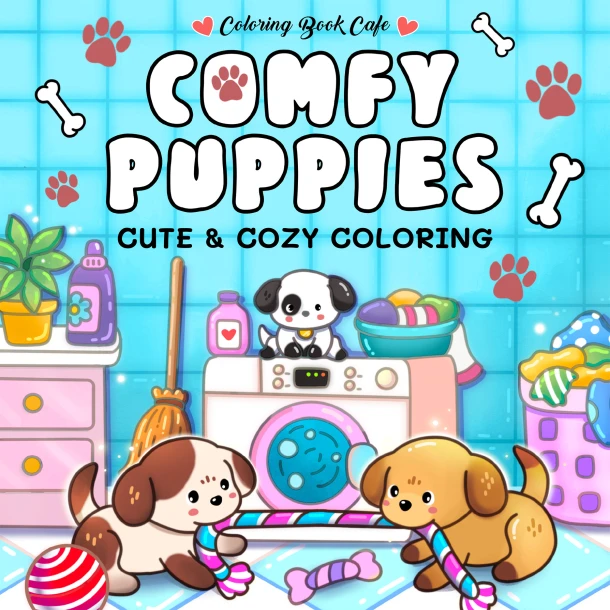Comfy puppies - Coloring book cafe – Rebo Productions B.V. – boek cover