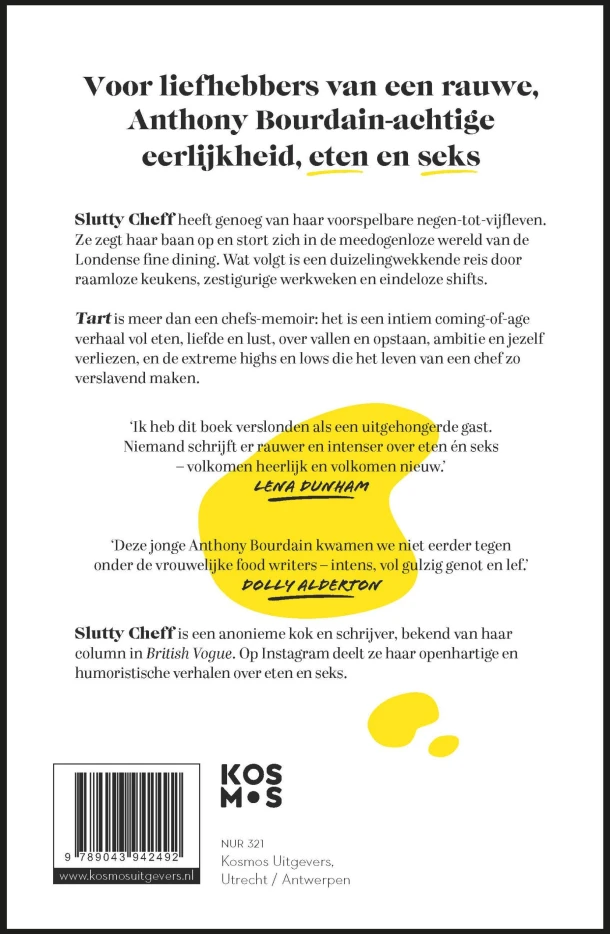Tart: Ongezouten avonturen van een anonieme chef – Slutty Cheff – boek cover