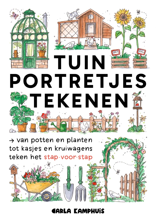 Tuinportretjes tekenen – Carla Kamphuis – boek cover