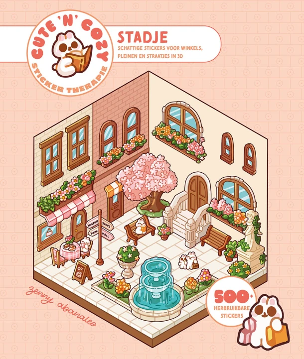Cute 'n' Cozy Sticker Therapie: Stadje – Zenny Abanales – boek cover