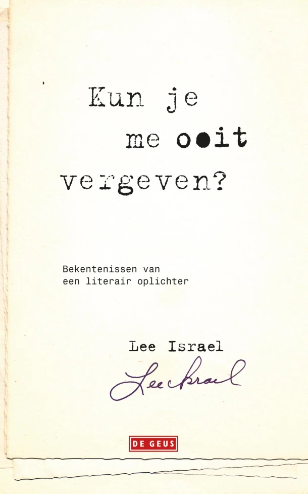 Kun je me ooit vergeven – Lee Israel – boek cover