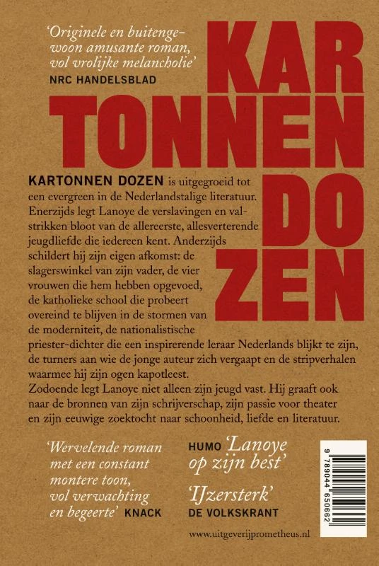 Kartonnen dozen – Tom Lanoye – boek cover
