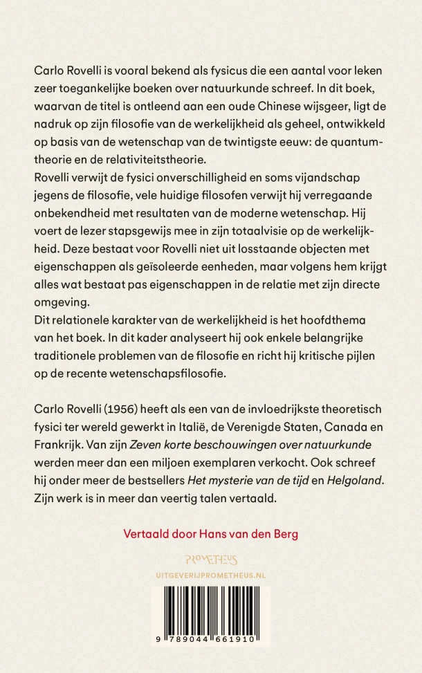 Over de gelijkheid van alle dingen – Carlo Rovelli – boek cover