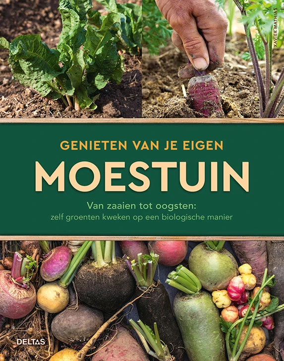 Genieten van je eigen moestuin – Xavier Mathias – boek cover