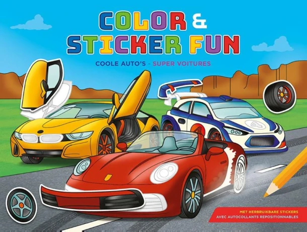 Color & Sticker Fun - Coole auto's / Color & Sticker Fun - Super voitures – ZNU – boek cover
