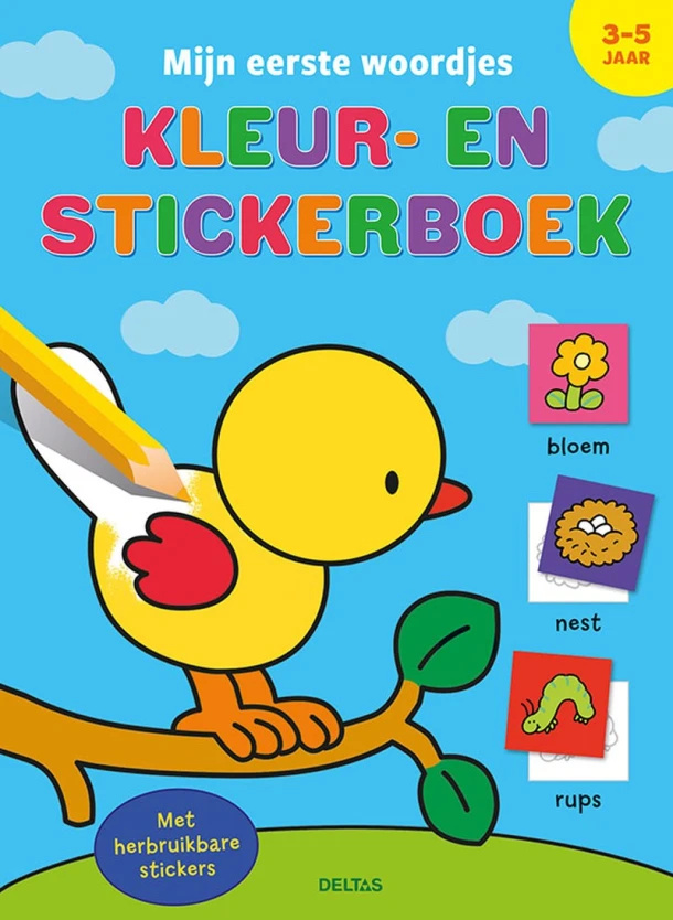 Mijn eerste woordjes kleur- en stickerboek (3-5 j.) – ZNU – boek cover