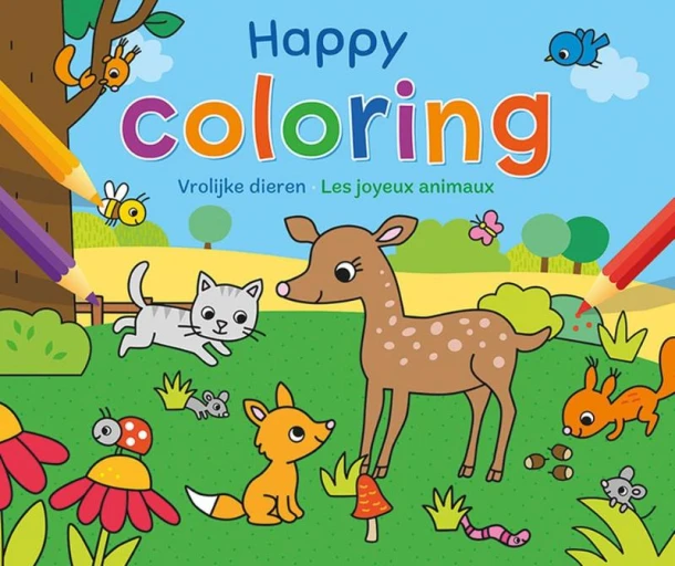 Happy Coloring - Vrolijke dieren / Happy Coloring - Les joyeux animaux – ZNU – boek cover