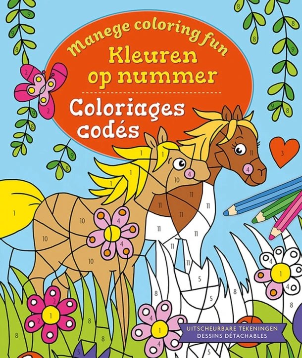 Manege Coloring Fun - Kleuren op nummer / Manege Coloring Fun - Coloriages codés – Petra Theissen – boek cover