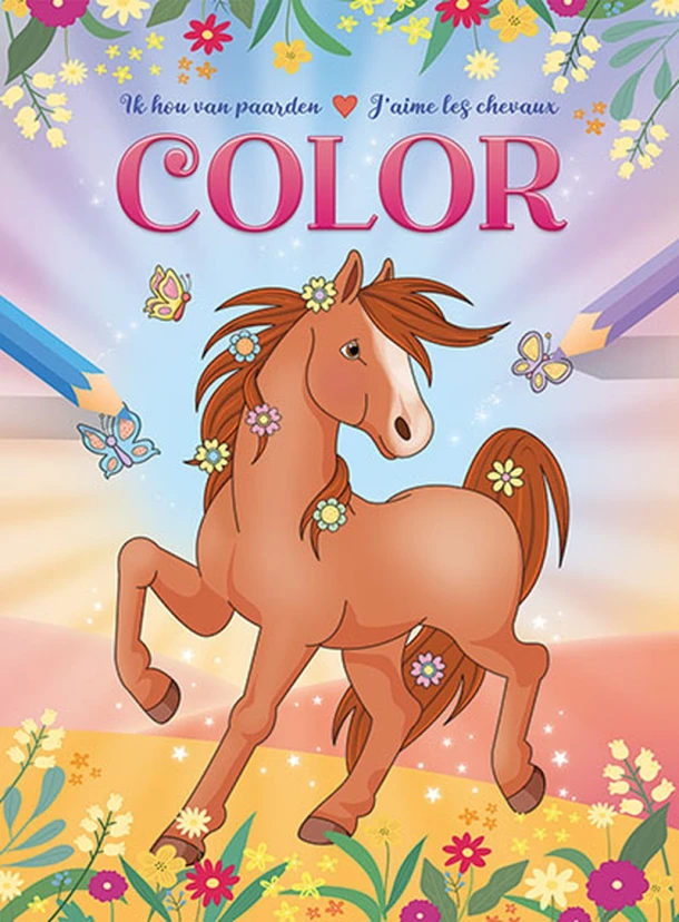 Ik hou van paarden kleurblok / J'aime les chevaux bloc de coloriage – ZNU – boek cover