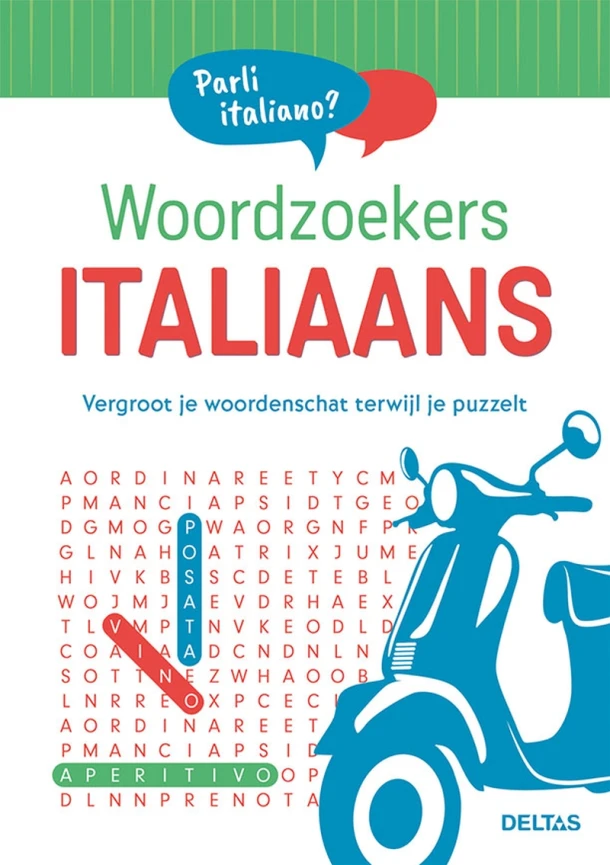 Woordzoekers Italiaans – Leine Meeus – boek cover