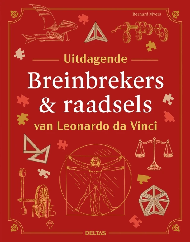 Uitdagende breinbrekers & raadsels van Leonardo da Vinci – Bernard Myers – boek cover