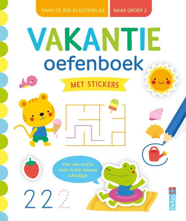 Vakantie oefenboek met stickers – ZNU – boek cover