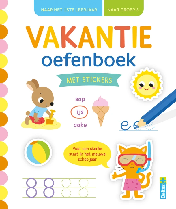 Vakantie oefenboek met stickers – ZNU – boek cover