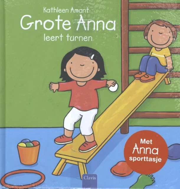 Grote Anna leert turnen + Anna Sporttasje – Kathleen Amant – boek cover