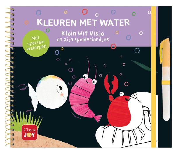 Kleuren met water. Klein wit visje en zijn speelvriendjes – Guido van Genechten – boek cover