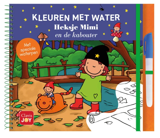 Kleuren met water. Heksje Mimi en de kabouter – Kathleen Amant – boek cover