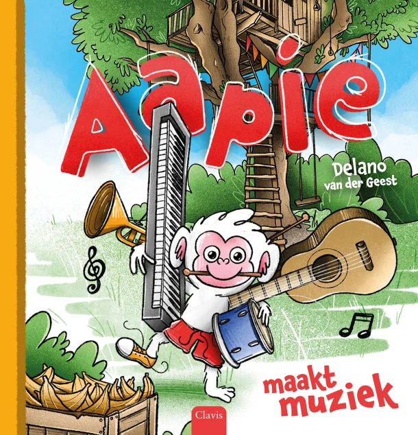 Aapie maakt muziek – Delano van der Geest – boek cover